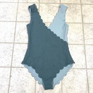 Marysia blue and teal scalloped swimsuit